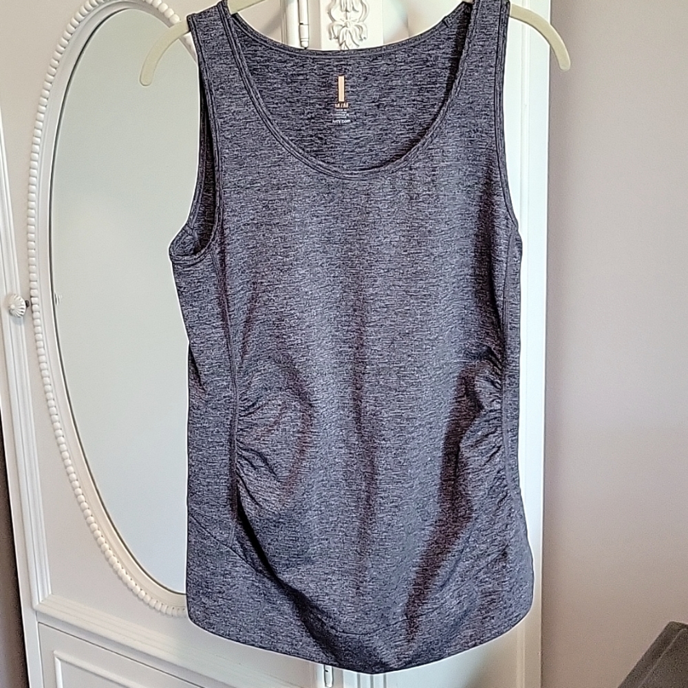 Like New Lucy Ruched Tank Gray Medium